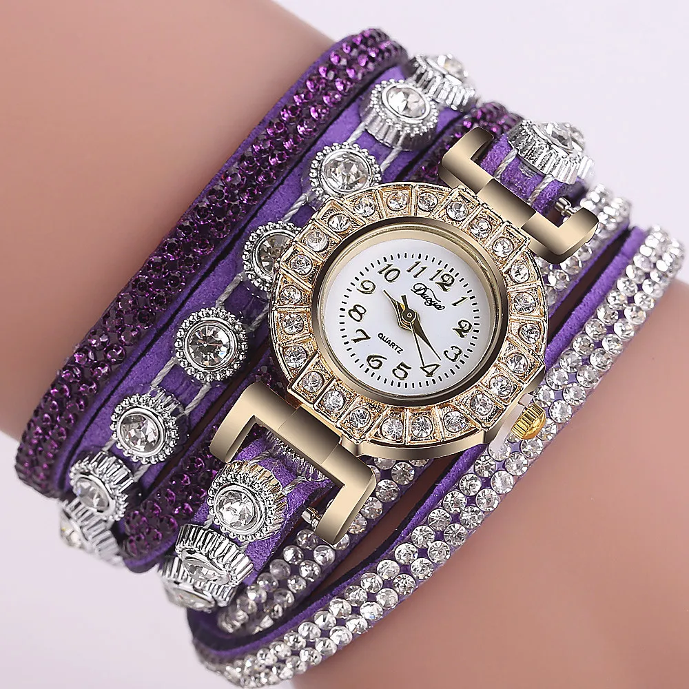 Women Watch Fashion Leather With Diamond Bracelets for Women Clock Ladies Watches Casual Fashion Noble Elegant Relogio Feminino