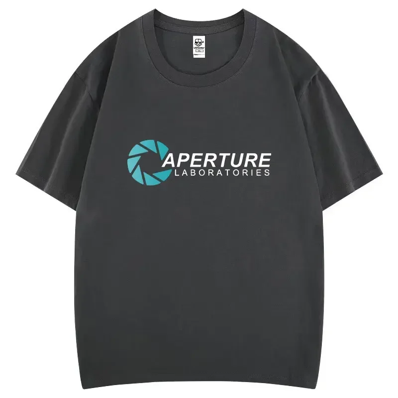 Фото Лидер продаж, модная хлопковая футболка с логотипом Portal 2, Aperture Laboratories, мужские и женские креативные дышащие повседневные топы для вентиляторов видеоигр №4