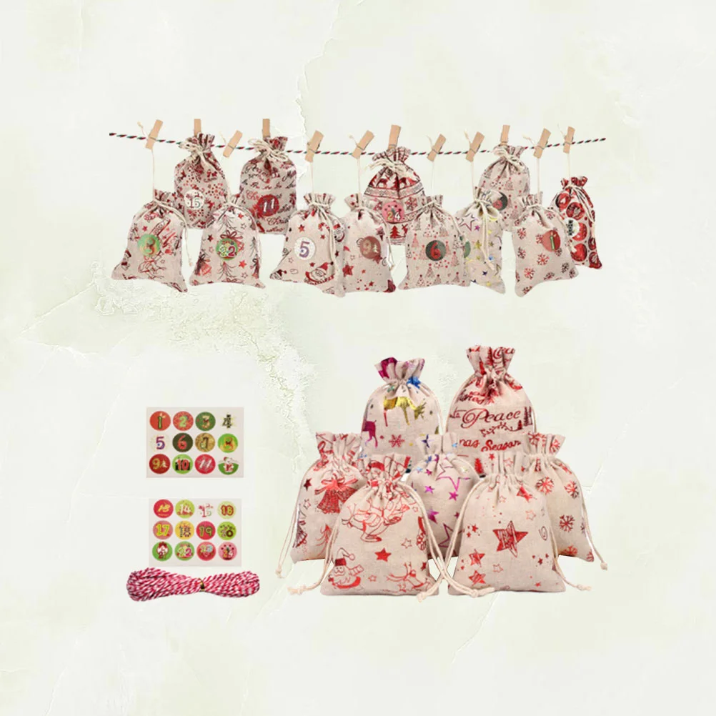 50 шт. подвесные адвент-календари подарочные пакеты для конфет рождественская