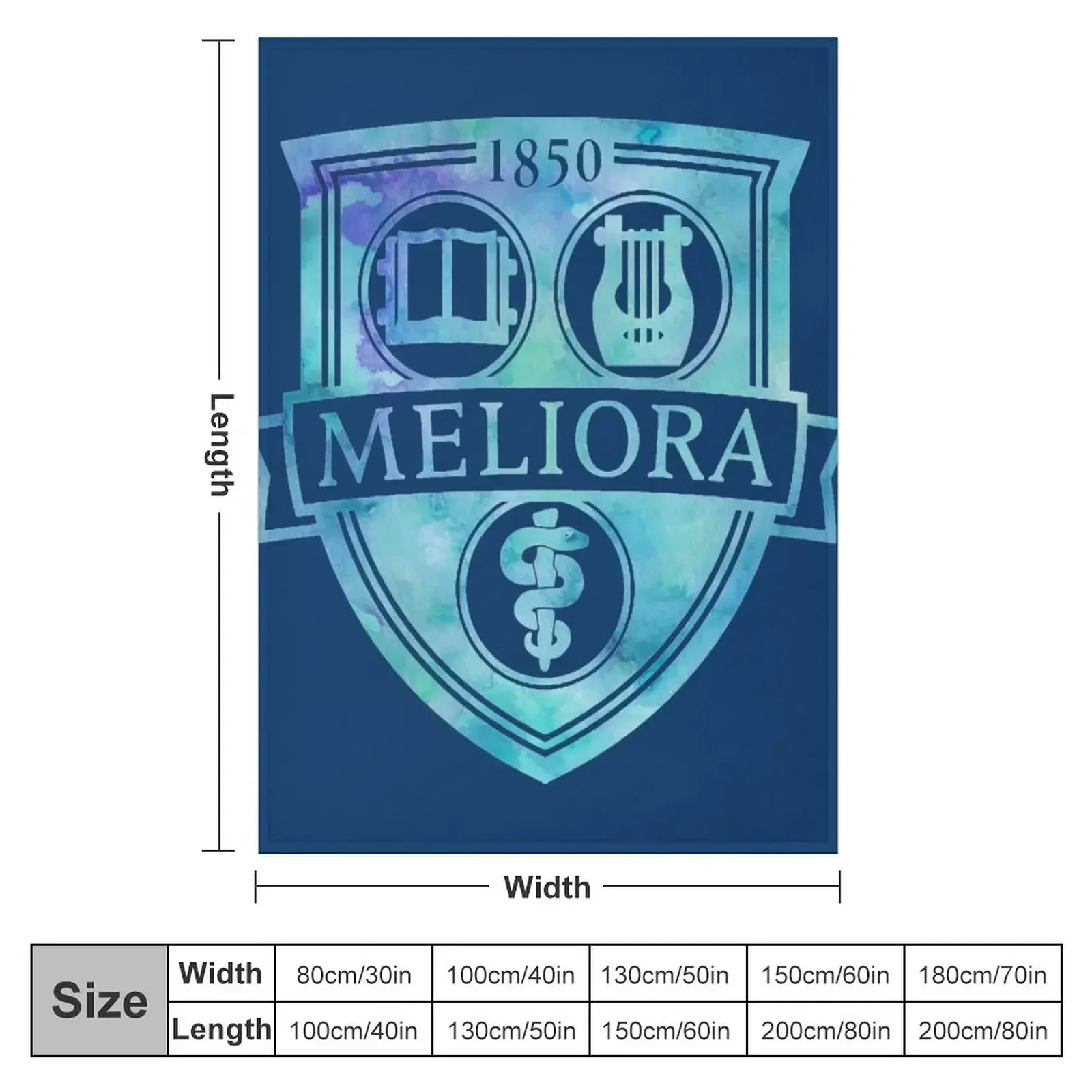 Дизайн акварельного логотипа Meliora University of Rochester в синем одеяле Роскошные одеяла