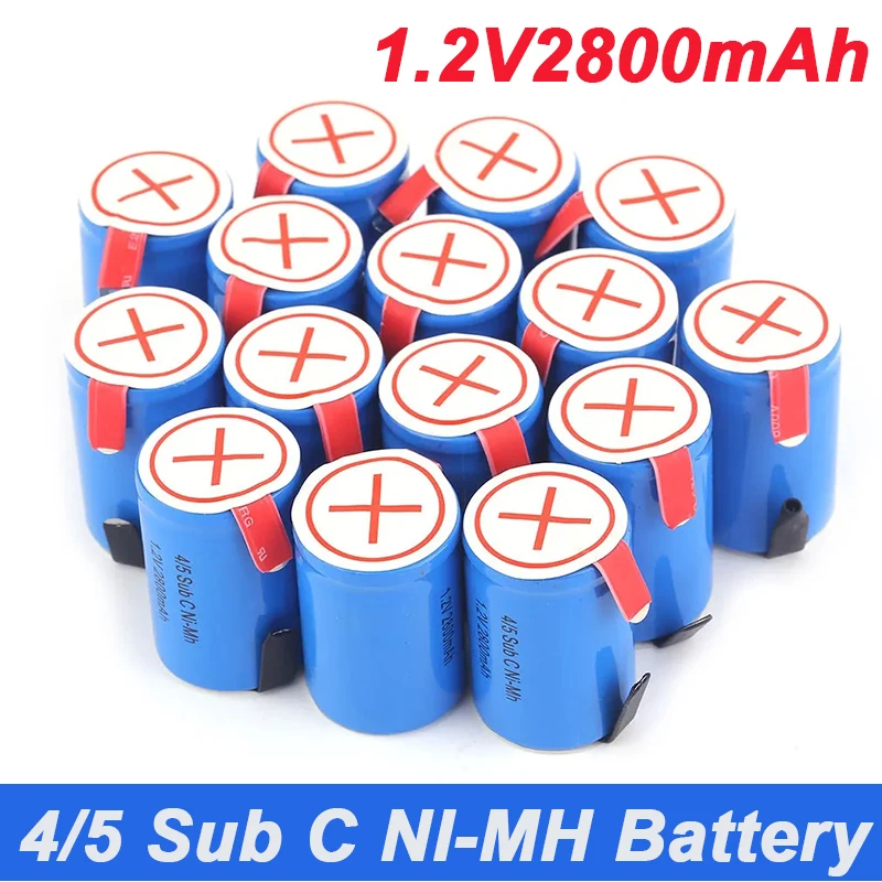 

2023 New High Quality 4/5SC SC Sub C Li Po Lithium Battery 1.2V 2800Mah Rechargeable NiMH Battery with Solder Rod