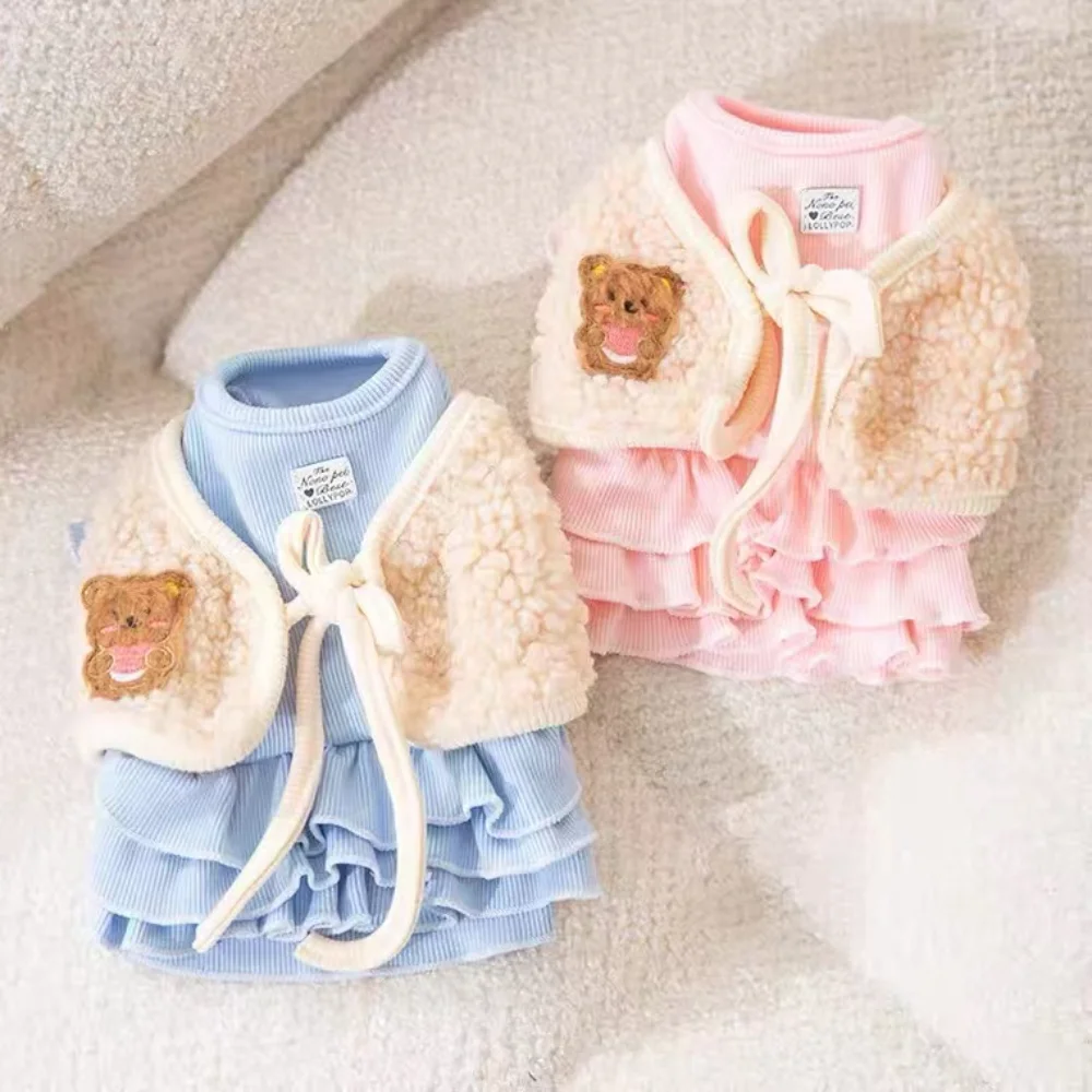 

Осенний теплый модный мультяшный свитер, милая Плотная юбка с котом, милое пальто средней и маленькой собаки, бульдог, йоркширский терьер