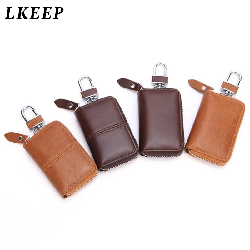 

PU Leather Car Key Wallets Men Key Holder Housekeeper Keys Organizer Keychain Cover Zipper Key Case Bag