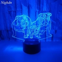 dog colorful 3d night light animal gift custom 3d led usb table lamp touch remote control nightlight for child birthday present