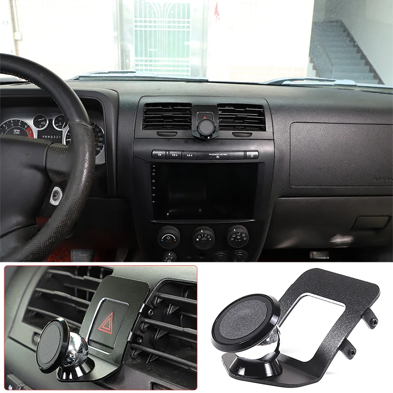 Фото Для Hummer H3 2005-2009 Автомобильный центральный контроль воздуховыпускного отверстия держатель мобильного телефона аксессуары для интерьера из алюминиевого сплава