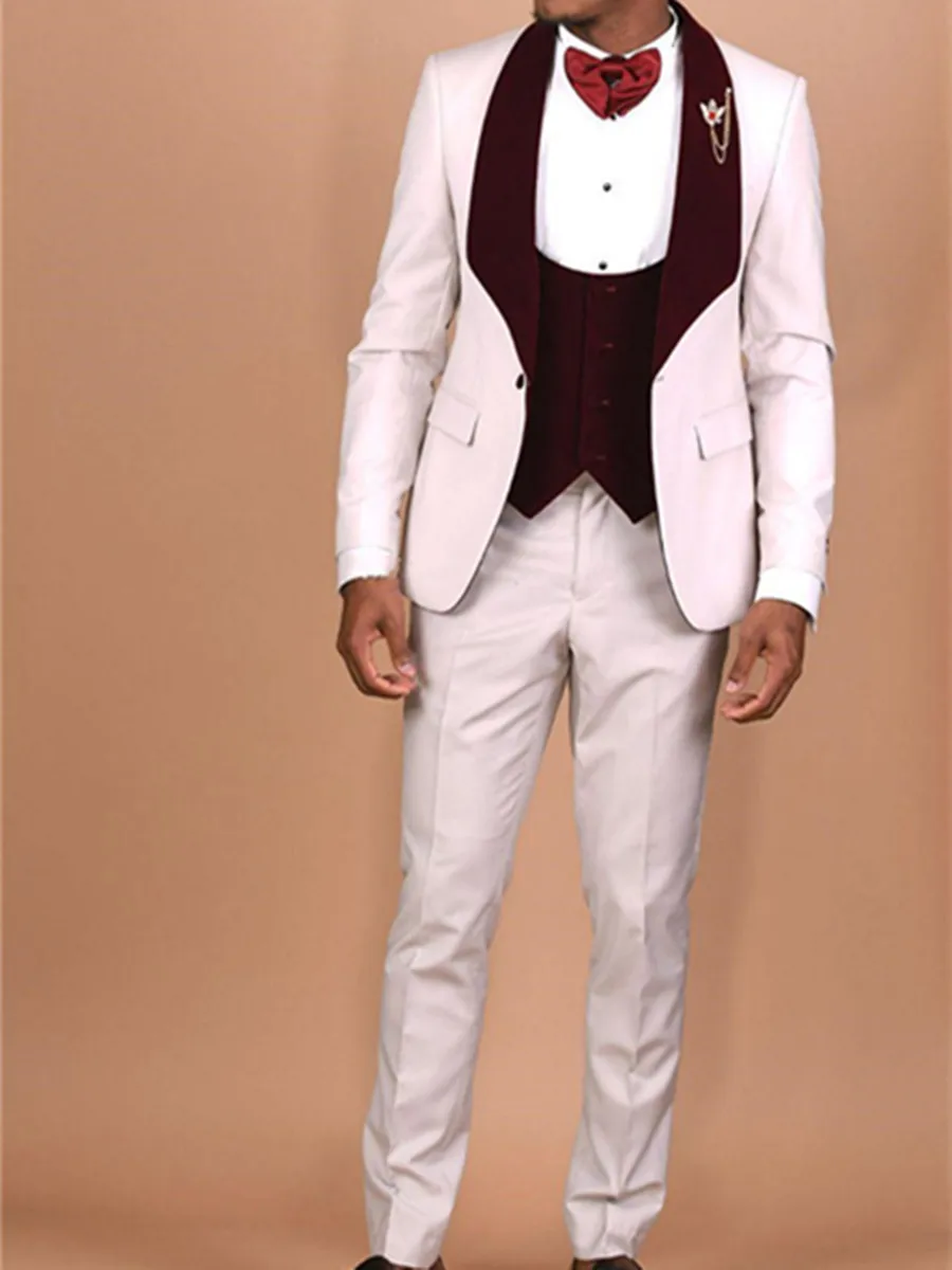 

Customize Groom Tuxedos Wool Blend Men's Suit Jacket Blazers Halloween Costume Elegant For Luxury Man Suit's For Wedding 287