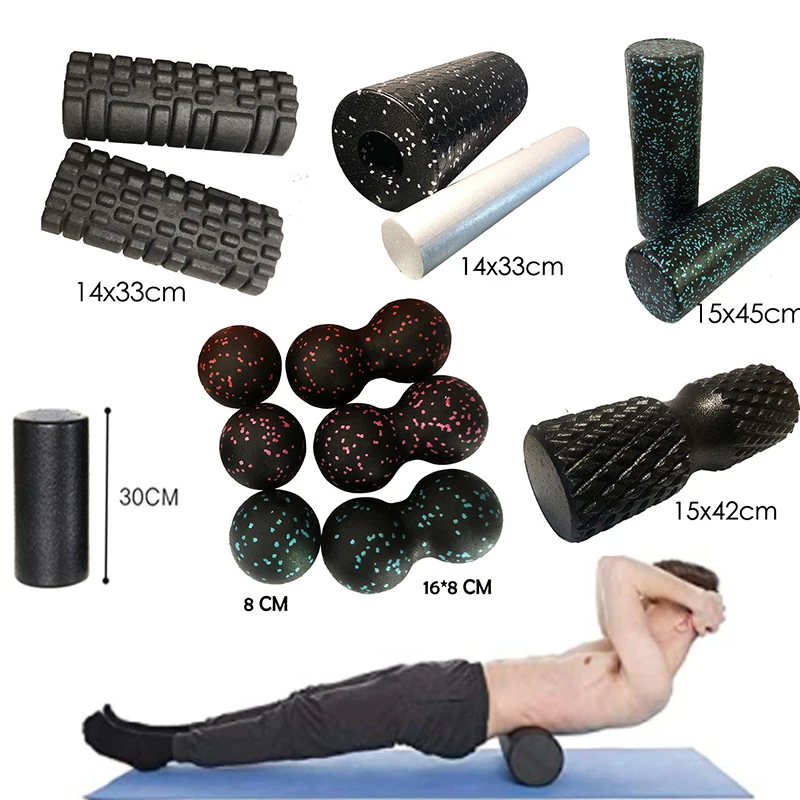 

Foam Roller + Massage Ball SET Fitness Mobility Ball Yoga Roller for Back/Neck/Foot Physical Therapy Pain Relief
