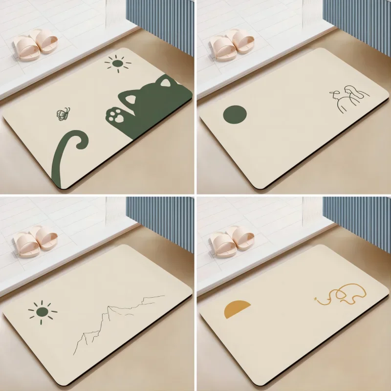 Небольшой коврик для ванной Нескользящие напольные Входные Коврики супер