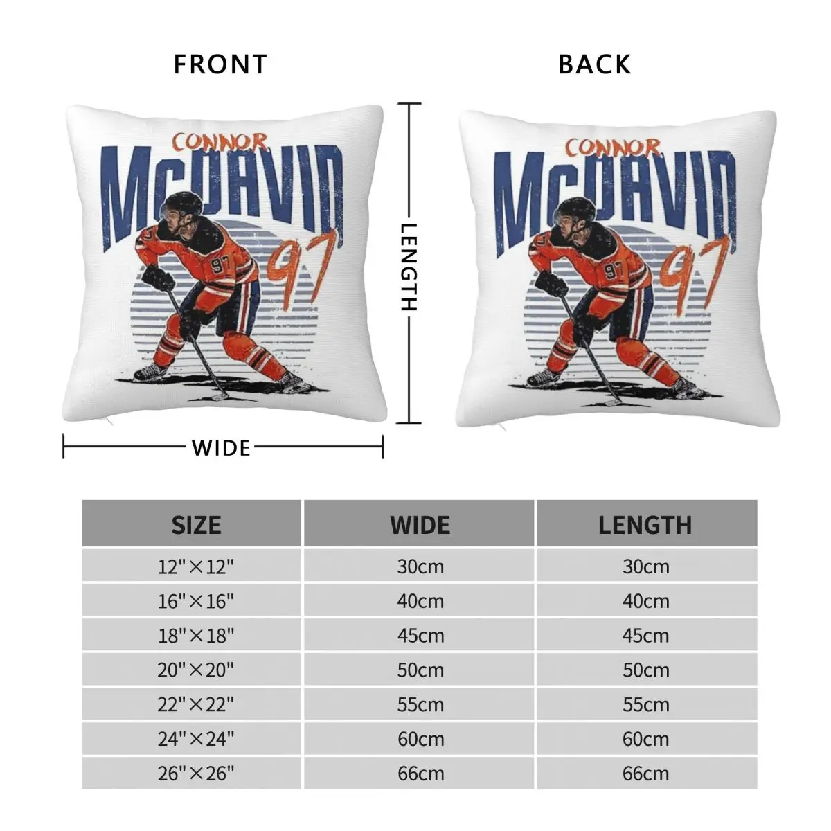 Connor McDavid 97 для фанатов Edmonton Oilers квадратная наволочка удобная подушка дома