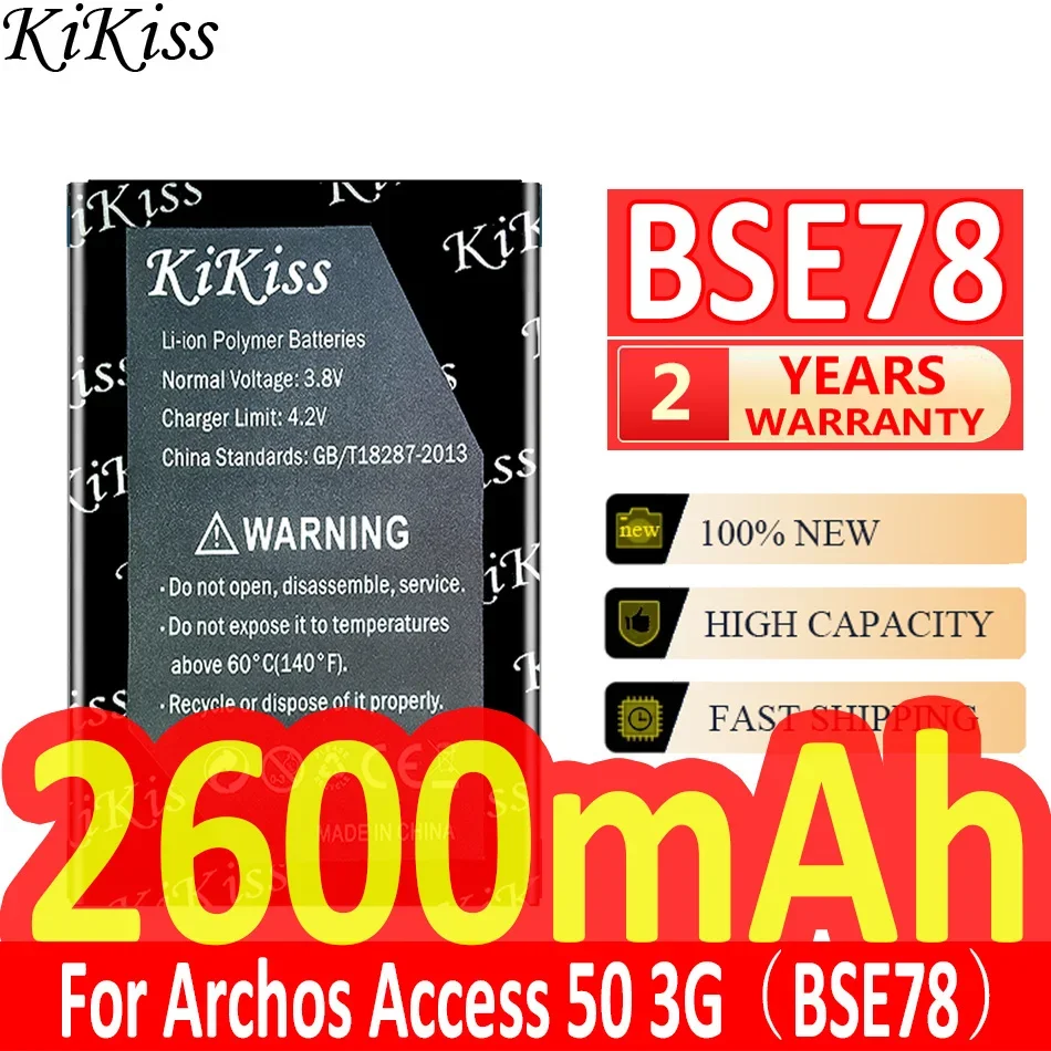 

2600mAh KiKiss Powerful Battery BSE78 For Archos Access 50 Access50 3G AC50AS3G/AC50AS4G