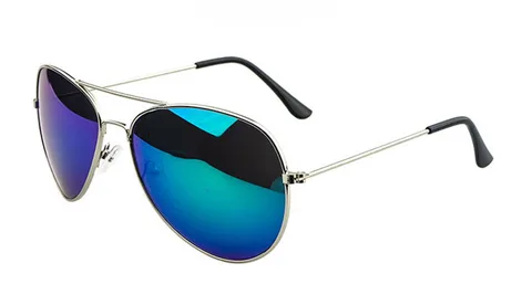 Солнцезащитные очки Мужские в металлической оправе, винтажные дизайнерские очки унисекс для мужчин и женщин, голубые зеркальные очки-авиаторы