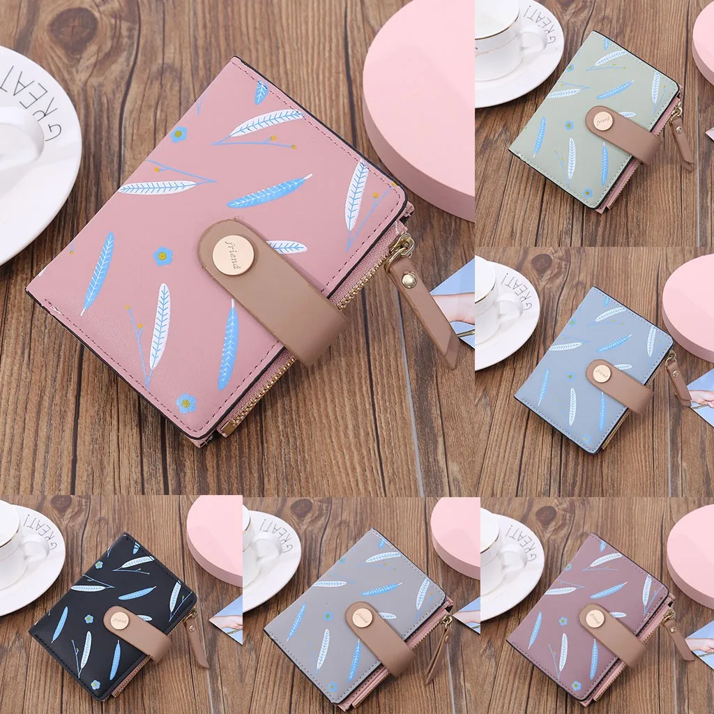 

Wallet Id Holder Ladies Wallet Clip Multifunctional Zipper Coin Purse Credit Card Holder Vintage Wallet