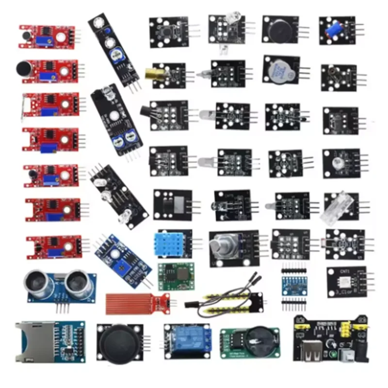 Фото Набор из 45 сенсорных модулей (16 видов) для Arduino Raspberry Pi, лучше, чем 37 в 1, с коробкой, DIY UNO R3 MEGA2560 №1