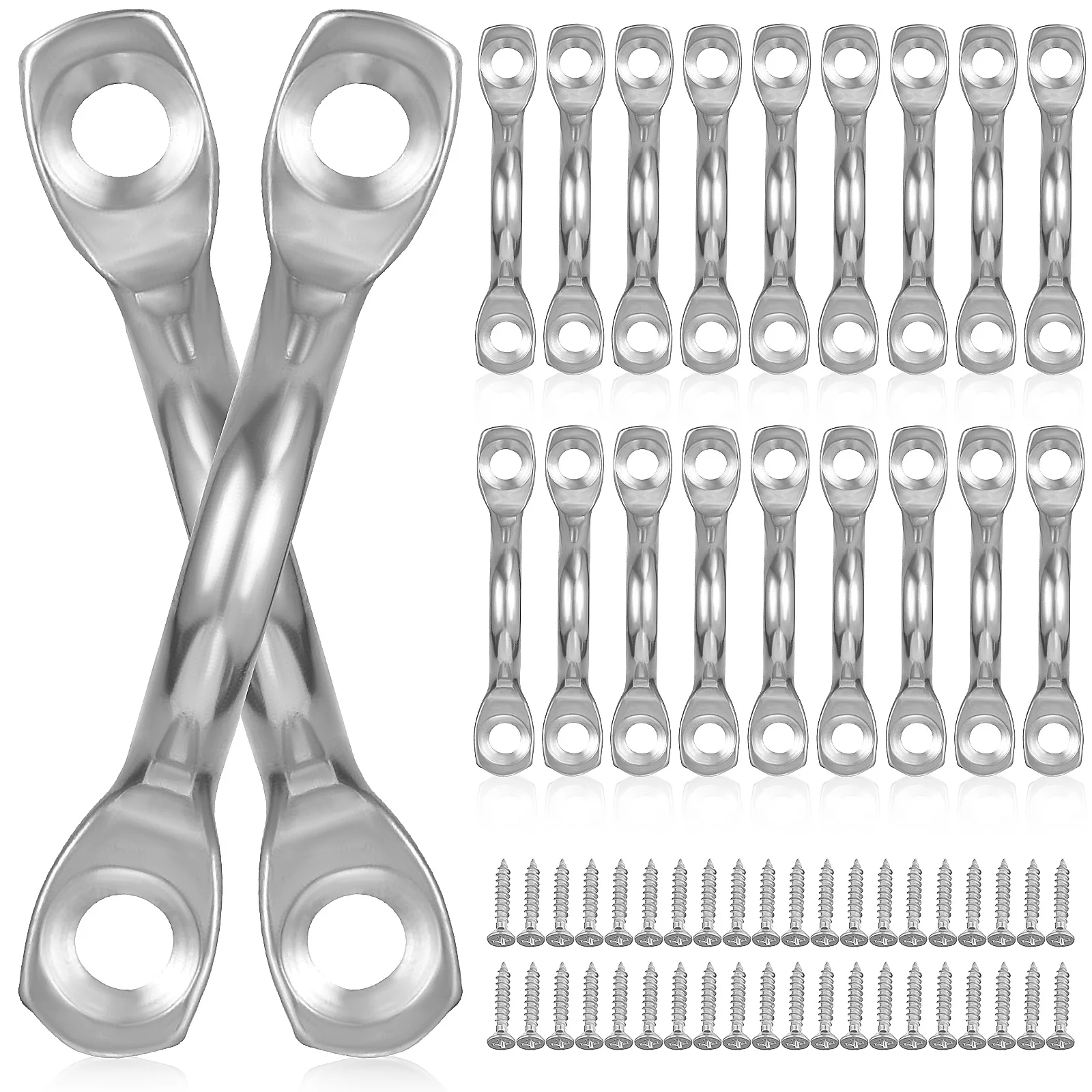 

1 Set Fine Workmanship Stainless Steel Practical Premium Kayak Tie Down Eye Straps with Screws