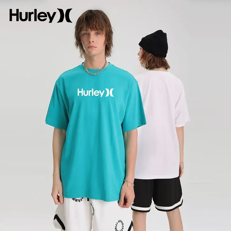 

Hurley Tshirt Classic Couple Style Women &men T Shirts Letter Cotton Clothes Tees Tops Casual T-shirts Femme O-neck Short Sleeve