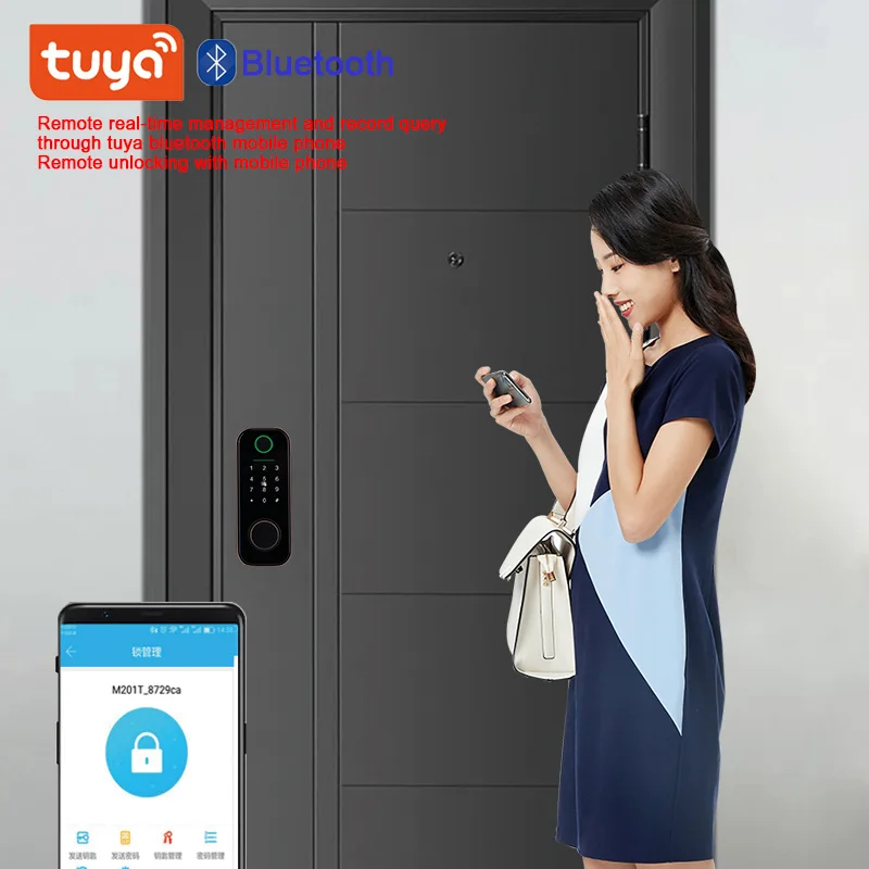 Смарт-замок Tuya TTlock для умного дома с поддержкой Bluetooth и сканером отпечатков