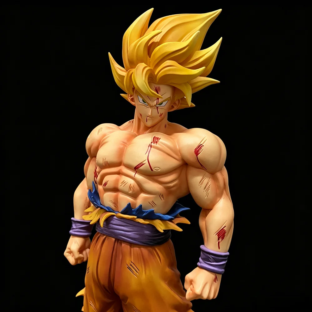Фото Фигурка Dragon Ball Z Гоку 28 см, аниме-фигурка Первого Супер Сайяна, с покрытием Blood Coating, модель из ПВХ, коллекционная игрушка, подарок №4