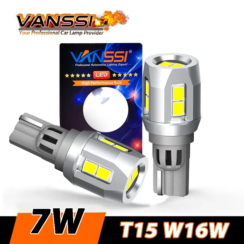 VANSSI T15 W16W 912 921 светодиодные лампы для заднего хода, 6000K белый CAN-BUS 10-SMD 906 921K 922 резервная лампа