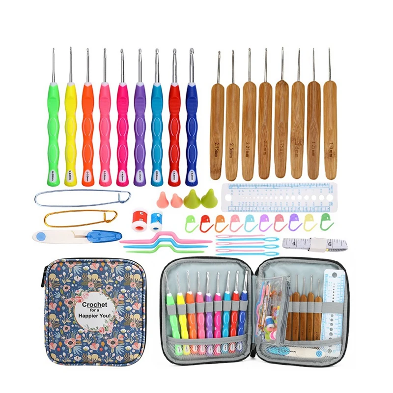 

Practical Crochet Hook Set Knitting Needles Set Crochet Hooks Needles Bamboo Crochet Hook Knitting Needles DIY Sewing Set