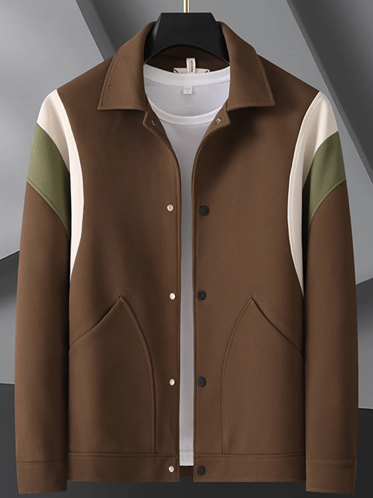 Очень большая весенняя одежда Верхняя Мужская свободная куртка с лацканами и