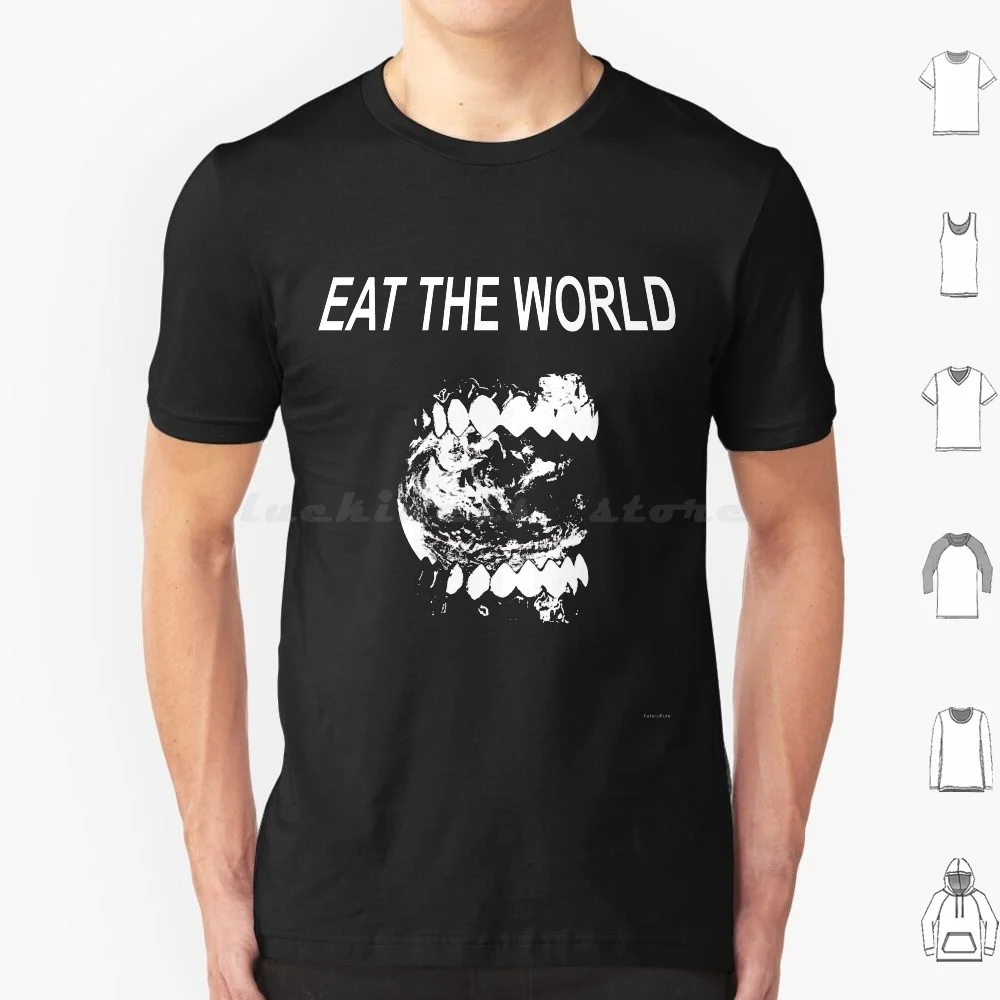 

Eat The World T Shirt Big Size 100% Cotton Graphic Grind Black White Goth Death Doom Metal Punk Alternative Nihilism Cool Post