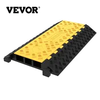 VEVOR 3 Channel Rubber Cable Protector Ramp Electrical Wire Cable Cover Ramp 44000Lbs Load Capacity Guard Driveway Hose Cable