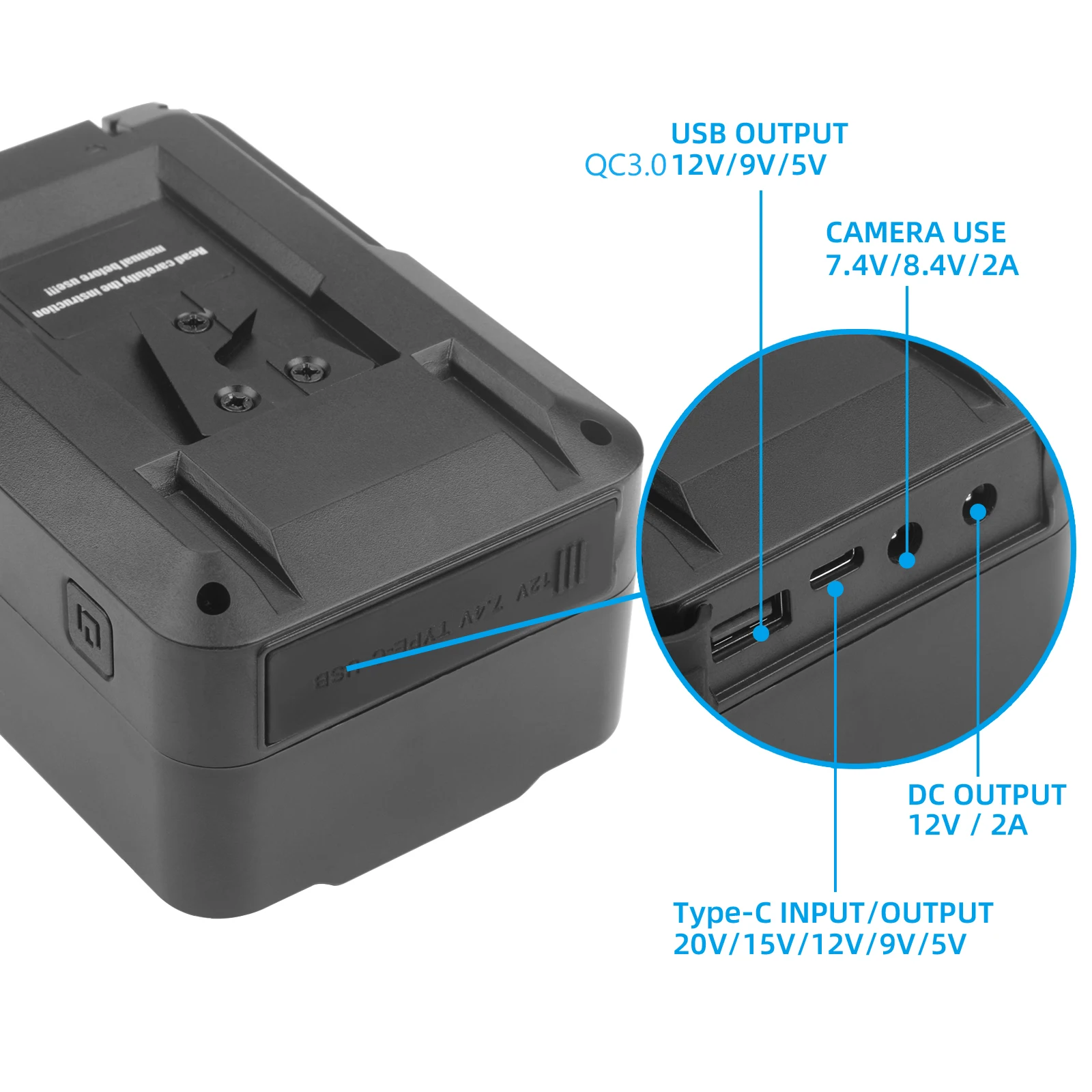 V Mount Battery Power Bank 14 8 В 13000 мАч Lock V-образный литий-ионный аккумулятор с быстрой