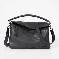 simple korean style shoulder bag high quality brand casual trend men and women daily all match messenger bag design black 148