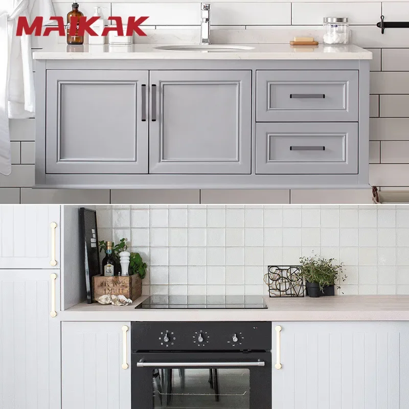 Черные алюминиевые ручки и для шкафа в американском стиле простые кухонного