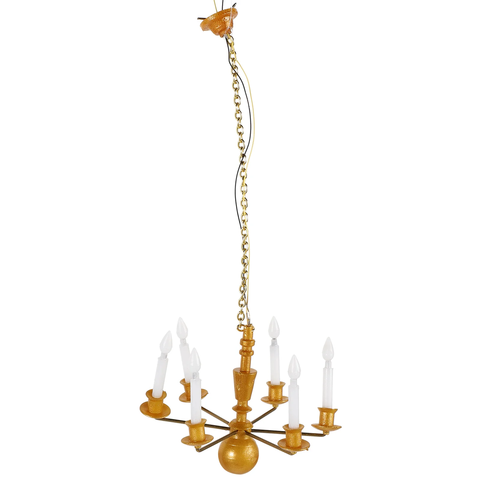 

Home Decoration Model Chandelier Mini House Accessory Tiny Sand Table DIY Materials Metal Child