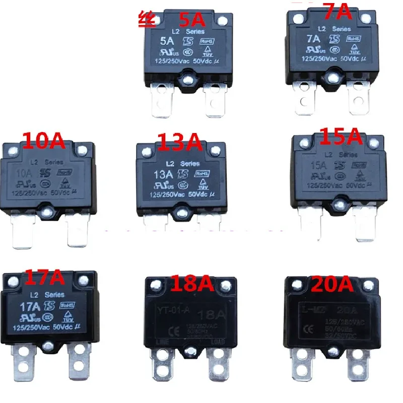 

Автоматические выключатели постоянного тока 2025 года 5A/7A/10A/15A/20A, устройство защиты от перегрузки, реле самосброса для детей, электрический 4-колесный автомобиль