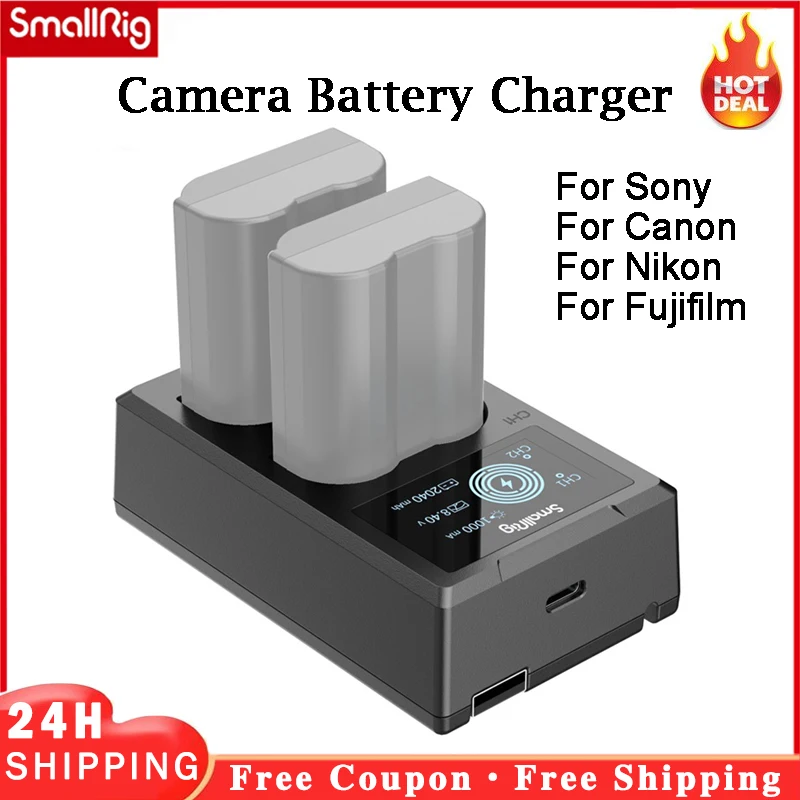 

SmallRig NP-FW50 / EN-EL15 / LP-E6NH / NP-W235 / NP-F970 / NP-FZ100 Camera Battery Charger for Sony Canon Nikon Fujifilm Cameras