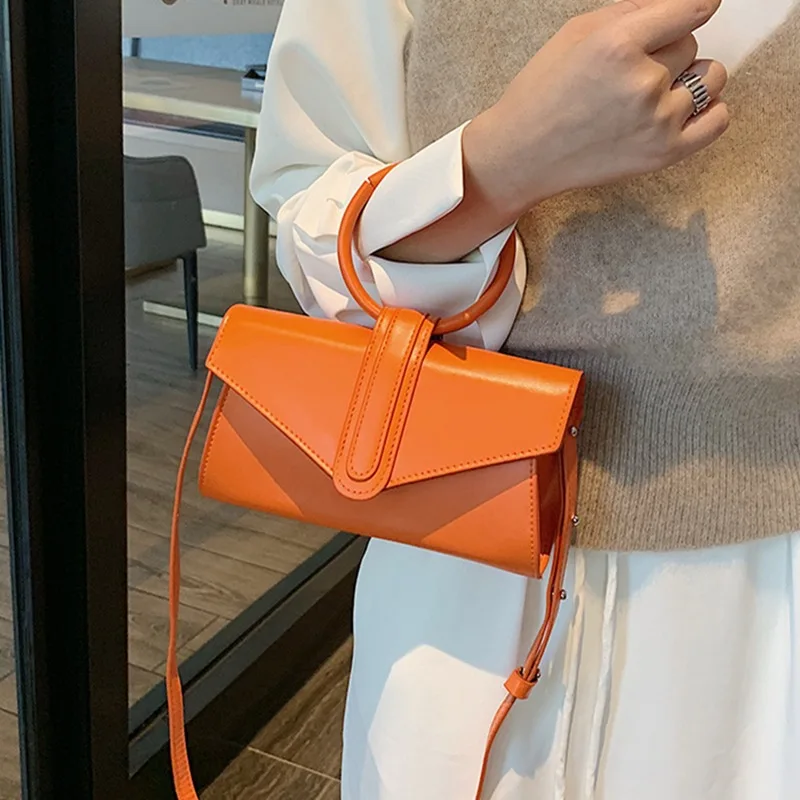 

Fashion Design Crossbody Bags for Women 2022 New Korean Women's PU Candy Color Ring Handbag Shoulder Bag Women's Purses