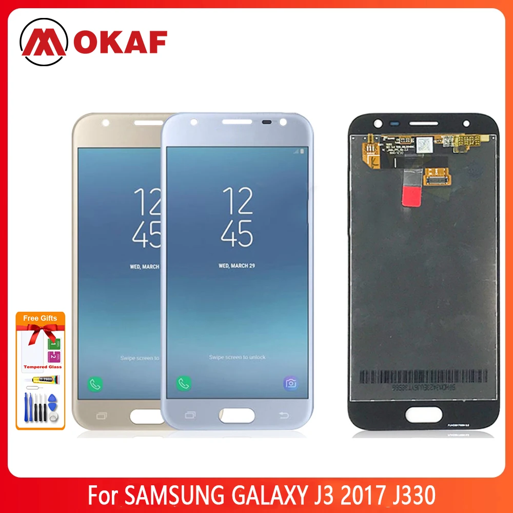 

OKANFU New Original For SAMSUNG GALAXY J3 2017 LCD Display Touch Screen Digitizer Assembly Replacement Parts For SAMSUNG J330 J3