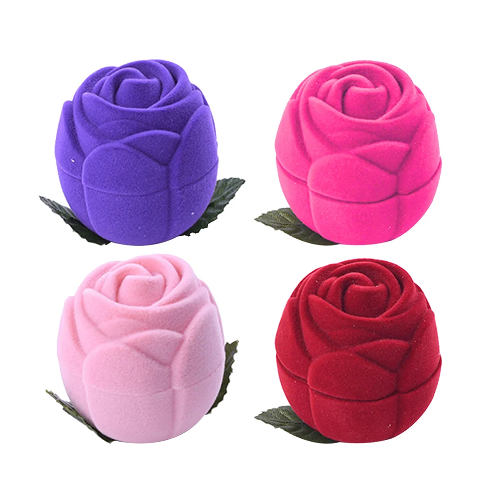 

Box Jewelry Case Trinket Ring Organizer Storage Rose Gift Wedding Retro Holder Display Day Valentine Vintage Flower Sewing Pin