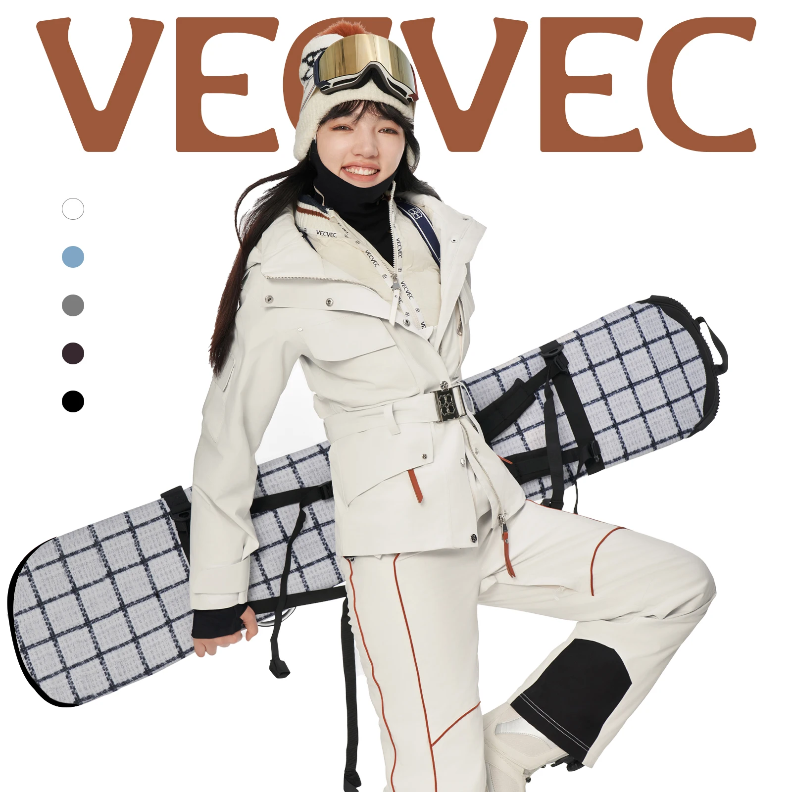 Фото VECVEC одно- и двухбортная лыжная куртка Freestyle 3L Lamb Fleece женское издание теплая ветрозащитная водонепроницаемая дышащая прочная №2