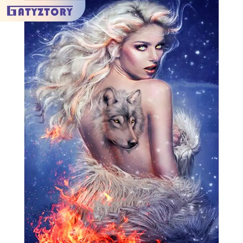 

GATYZTORY Oil Painting By Numbers Handpainted Drawing By Numbers Sexy Woman Home Decors For Adults Diy Gift Wall Art Crafts