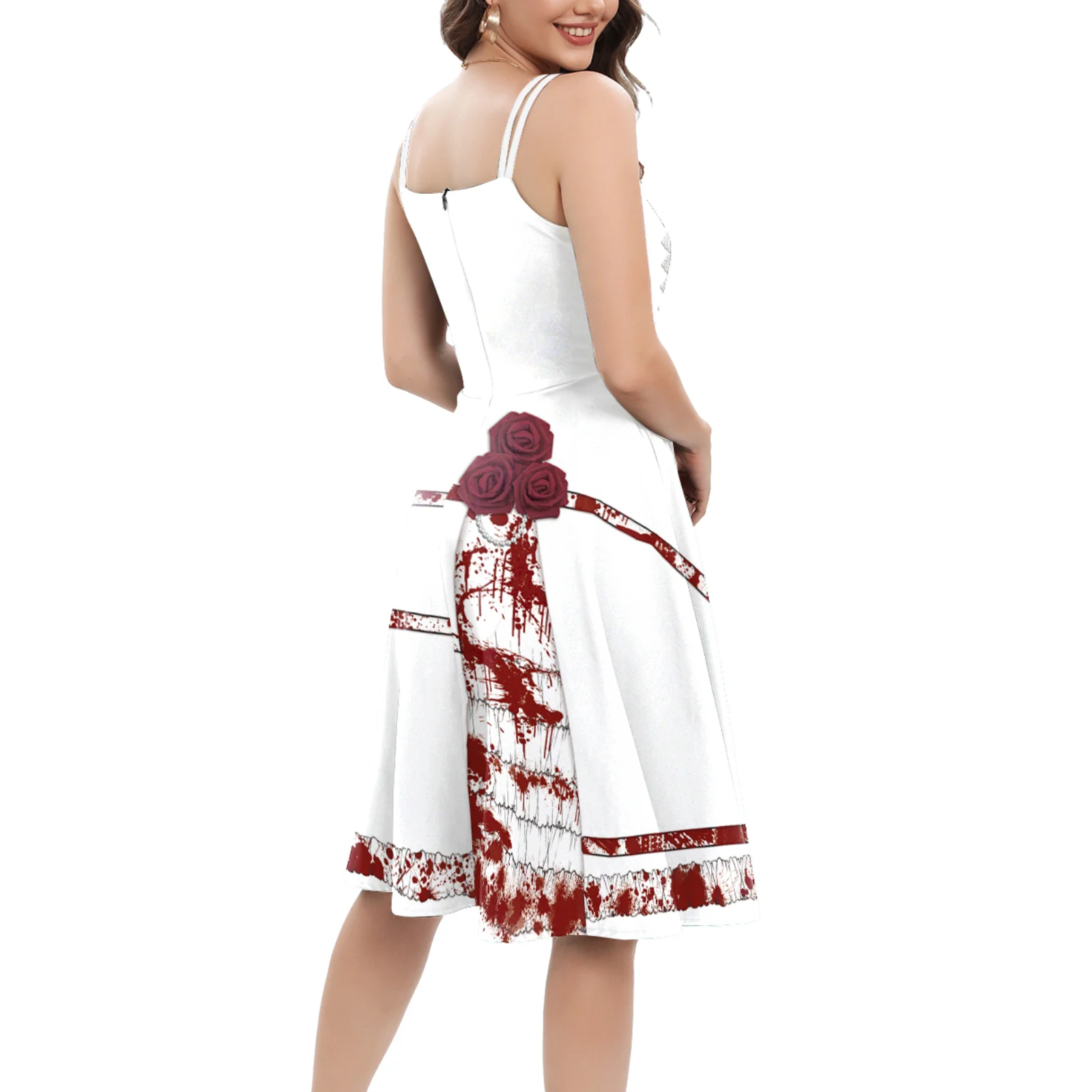 Zawaland женские платья без рукавов платье-комбинация костюм в стиле Хэллоуина с