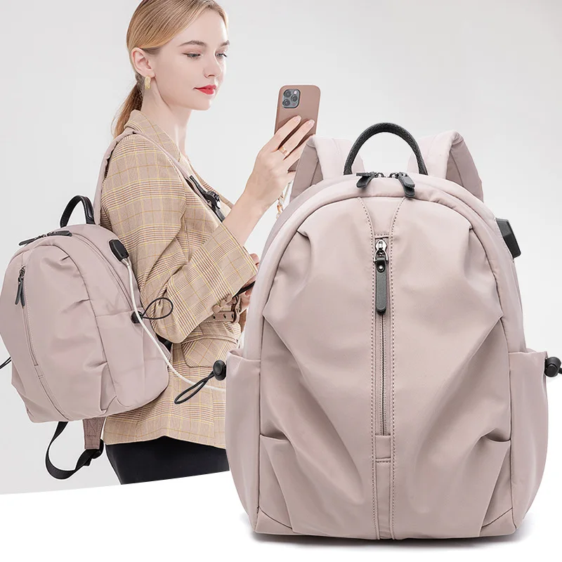 

Business multi-purpose travel backpack women's simple 2023 new large capacity Oxford cloth school bag with USB interface