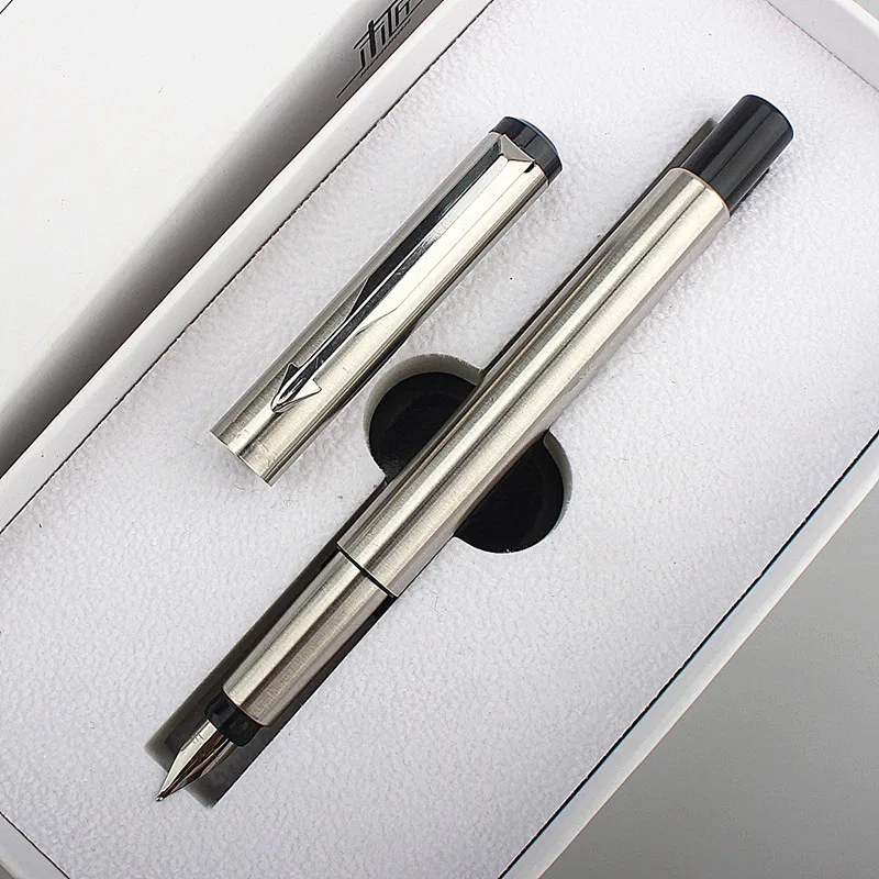 

Luxury stainless steel /Brass Stationery Office School Birthday Gift Extra Fine 0.4mm Nib Ink Fountain Pen Adults Kids Business