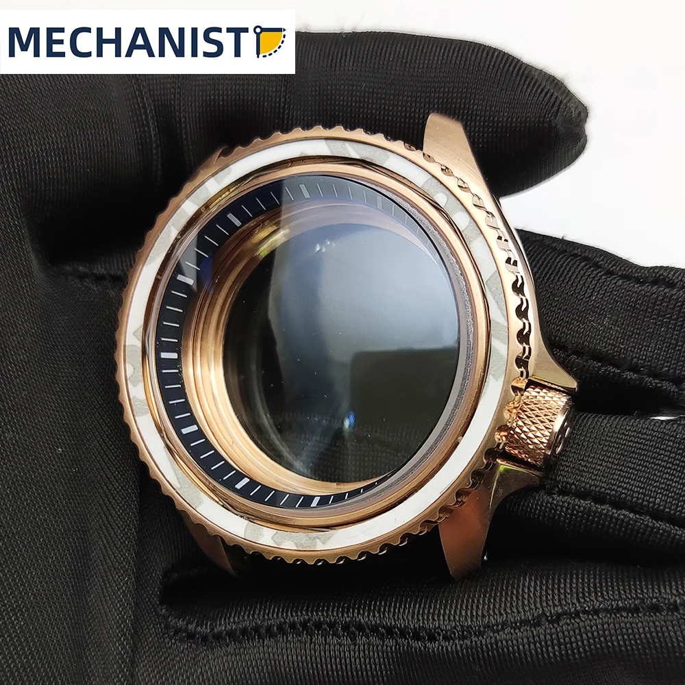 Machinist - watch accessories rose gold case NH35 NH36 sapphire AR blue film trapezoidal crystal ceramic color matte bezel enlarge