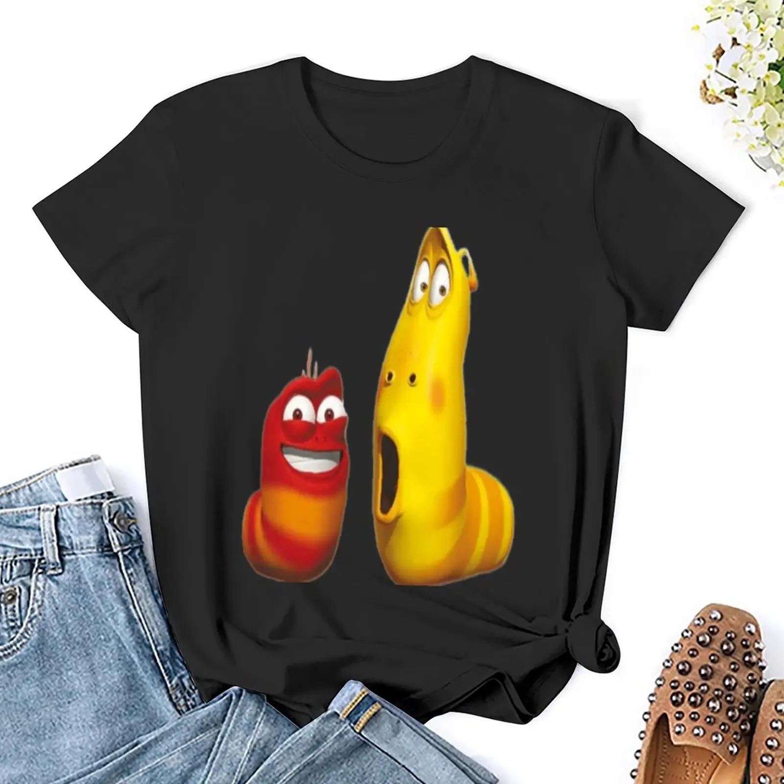 Футболка Larva Island с мультяшным принтом футболка коротким рукавом одежда в стиле