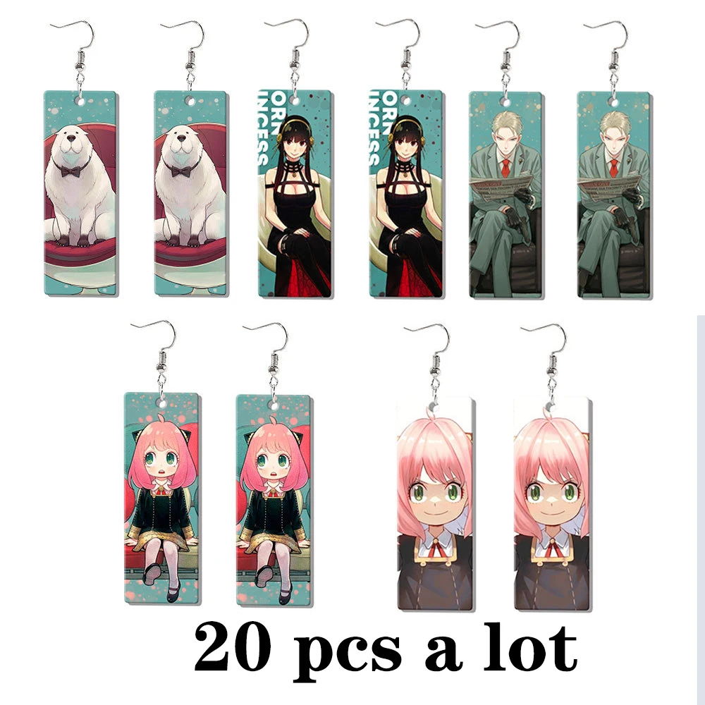 

20 pcs Anime Spy X Family Earring Twilight Anya Forger Yor Forger Figure Acrylic Earring for Men Women Fashion Accessories
