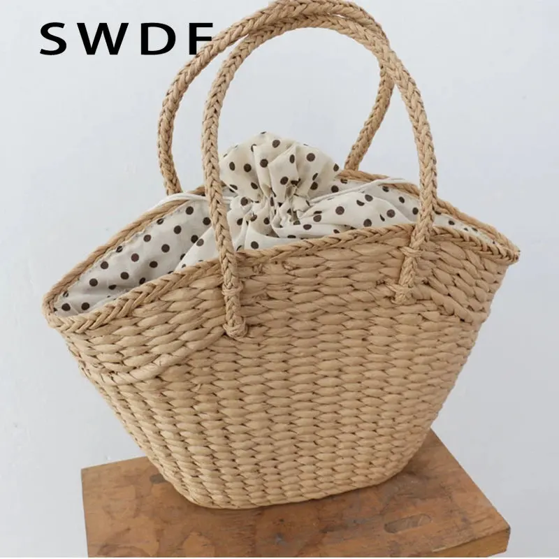 

Модные женские сумки из ротанга, женская сумка на плечо, летняя пляжная соломенная сумка, вместительная сумка-тоут, большие кошельки с корзи...