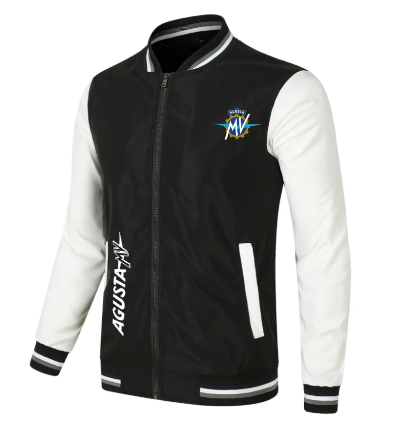 

2022 NEW Baseball Jacket Spring Autumn Fleece Cotton Slim Fit Jacket AGUSTA Car Logo Sweatshirt Fashion Hip Hop