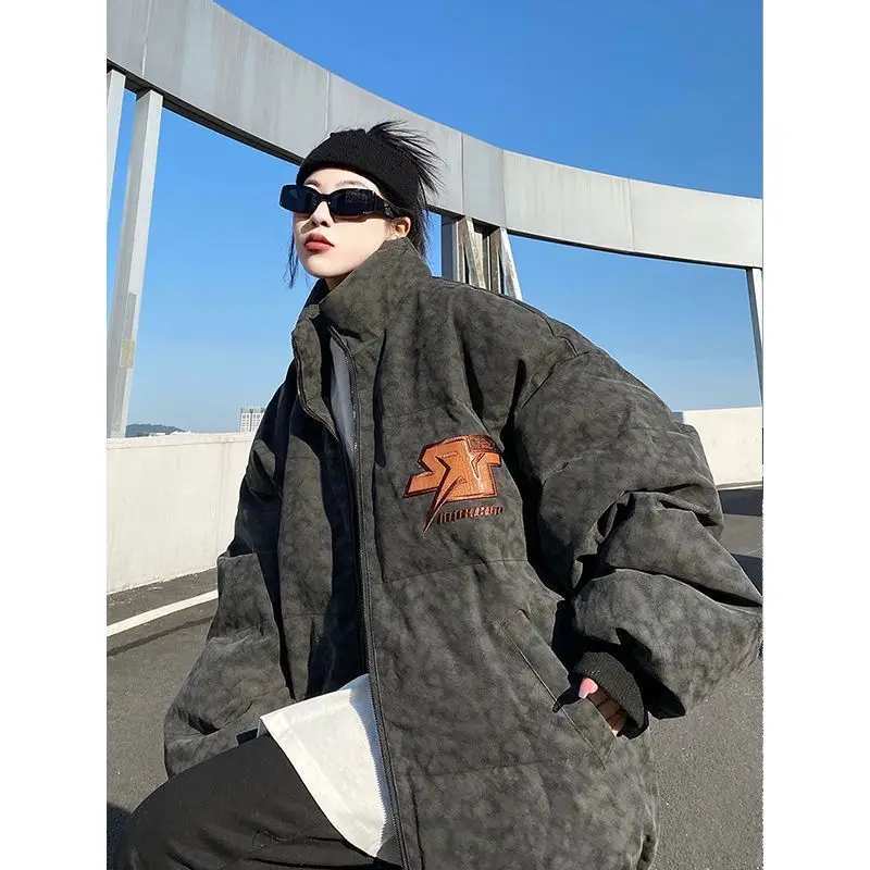 Винтажные зимние мужские парки в стиле хип-хоп куртка большого размера с