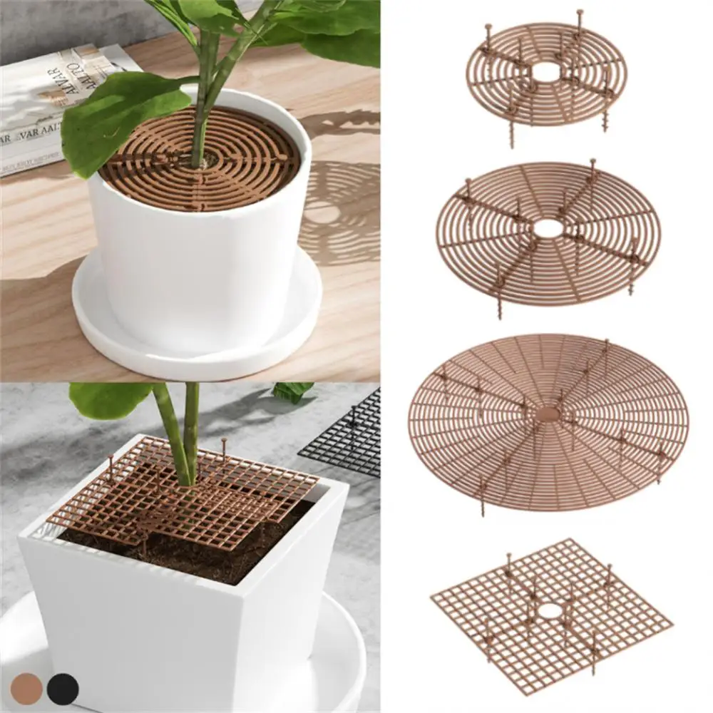 

Plant Pot Soil Guard With Nails Plant Pot Grid Flower Pot Cover Baby Safety Mouse Potted Tools Lids Garden Home Balcony Yard