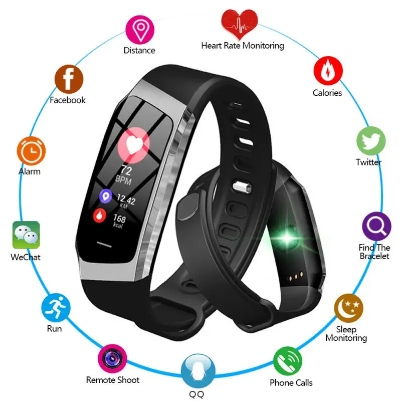 

Спортивные Смарт-часы Missgoal E18 с пульсометром, умные часы с одним касанием, фитнес-браслет для женщин и мужчин