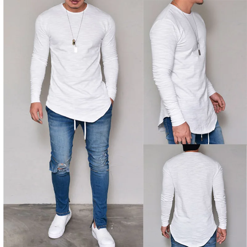 

NO.2 A1524 New Fashion Tops O-neck Long-sleeved T-shirt Camisa Masculina