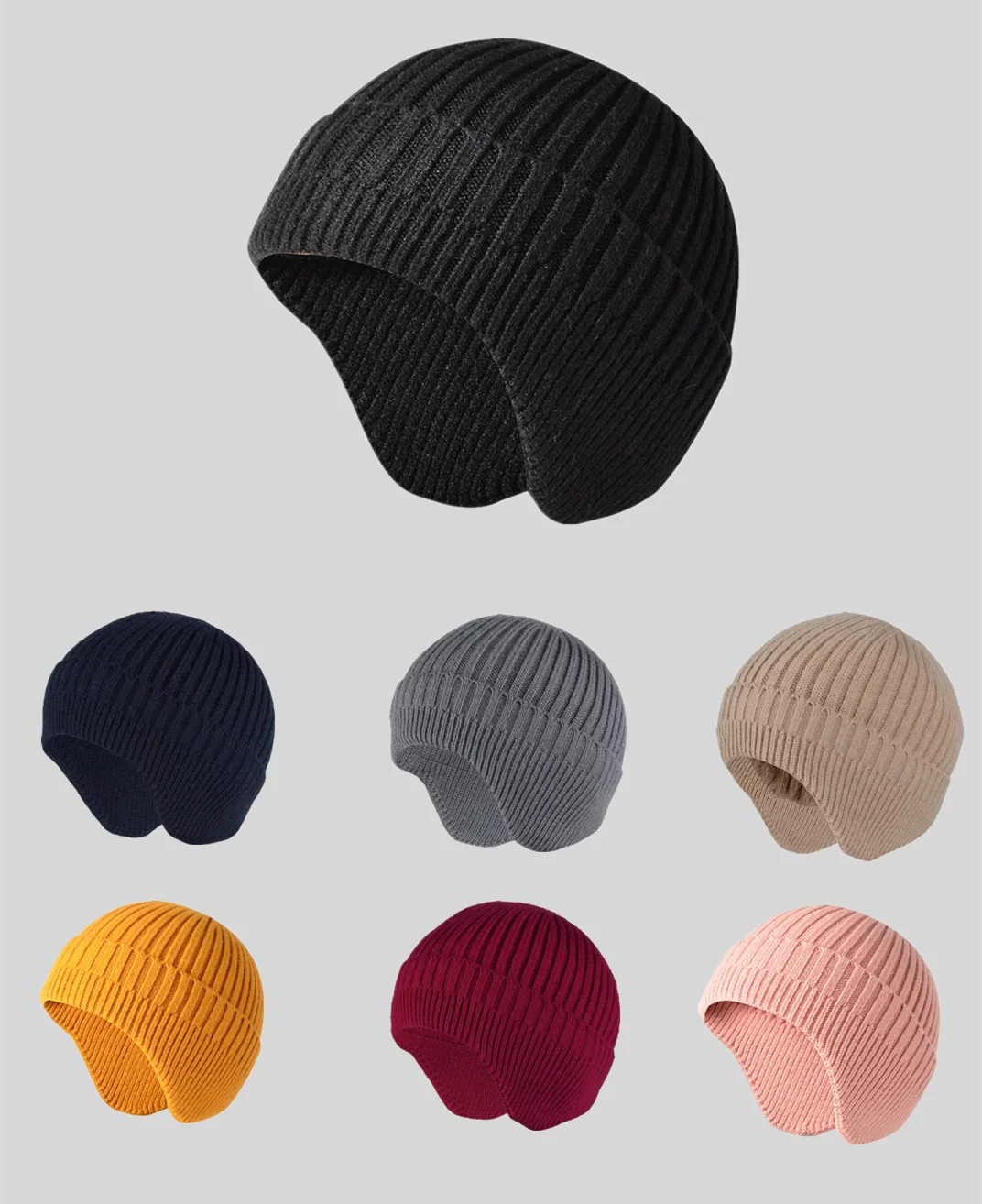 

Y2K Trend Ear Protection Winter Earmuff Cap Outdoor Knitted Hat Warm Skullies Beanies Hat Windproof Earflaps Bonnet Unisex Hats